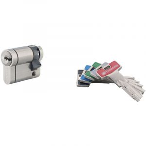 THIRARD Demi Cylindre TRANSIT 2 30x10 mm nickelé panneton orientable 4 clés