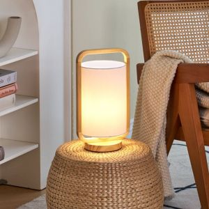 Pauleen 48317 Woody Charm E27 Max. 20W Naturel, Lampe à Poser pour l’intérieur, Bois, Blanc