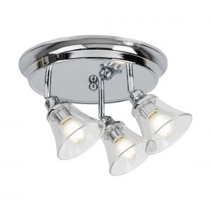 rabalux Lampe murale / salle de bain Lumi&egrave;re Antoine Metal Chrom E14 3X Max 40W IP44 H: 18cm L: 40 cm Dimmable