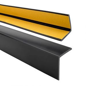 Cornière de protection d'angle adhésive en PVC souple noir 40 x 40 mm, 165 cm