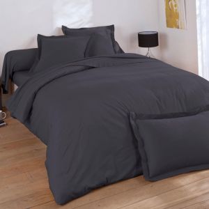 Housse de couette en coton gris souris 260x240cm