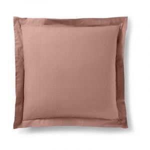 Coton Pur - Taie d'oreiller Volant plat 100% coton vieux rose