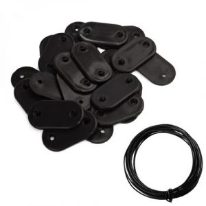 Linxor Lot de 5 kits de fixation pour brise vue, canisse anti-UV - Noir