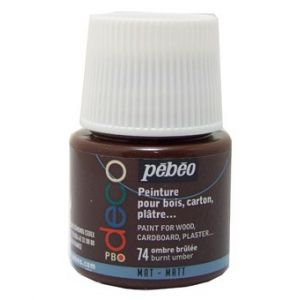 Image de Pebeo Peinture acrylique P.BO deco mate 45ml 74 - Ombre brûlée