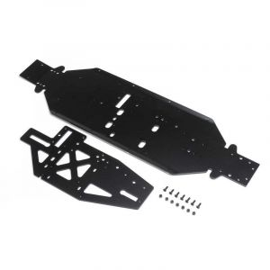 Losi - Chassis w/Brace Plate, 4mm, Black - DBXL 2.0