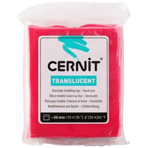 Cernit Pâte polymère Translucide 56g Rouge rubis