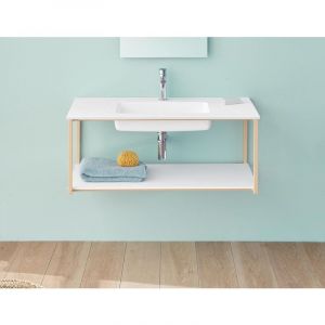 Image de Sanycces Meuble suspendu Uno metal avec plan-vasque Beige - 100 x 45 cm