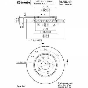 Brembo 1 Disque de frein 09.A969.10