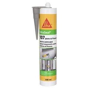 Sika Seal 107 Joint et Fissures, Mastic acrylique sp&eacute;cial fa&ccedil;ade cryl PRO), 300ml, Gris