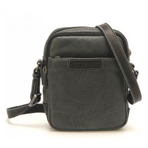 Arthur & Aston Sac port&eacute; travers homme en cuir Noir.