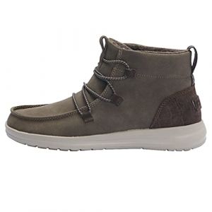 Dude Hey Eloise Bottines Femme Style Moccasin Bottines à enfiler Semelle Mémoire de Forme, Cuir recyclé Café, 38 EU