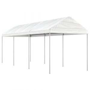 VidaXL Belv&eacute;d&egrave;re avec toit blanc 6,69x2,28x2,69 m poly&eacute;thyl&egrave;ne