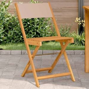 Chaises de bistrot lot de 2 taupe bois d acacia massif et tissu