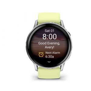 Garmin Montre sport Venu 4 Gris/Silver Silicone Jaune 45mm