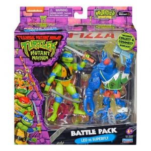 Tortues Ninja - figurines Leonardo vs. Super Fly 11 cm - Playmates Figurine - BOTI38786