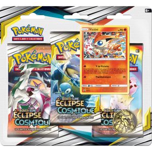 Asmodée Pokemon (SL12) Pack 3 boosters-Soleil et Lune-Eclipse Cosmique Modèle aléatoire, 3PACK01SL12