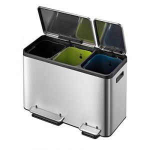 Eko Poubelle de Tri EcoCasa 3 x 15L Gris