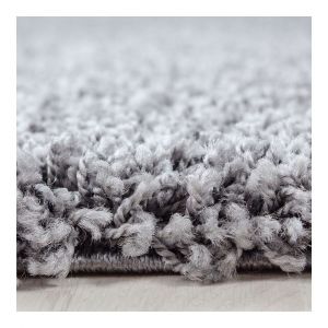 Allotapis Tapis uni shaggy rond Bright Ø 200 Gris clair