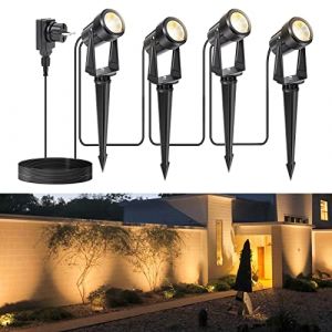 Éclairage de Jardin - NIORSUN - Spot Led Extérieur - Blanc Chaud 3000K - Paquet de 4 - IP67