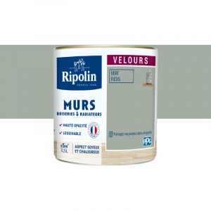 Ripolin Déco Murs Boiseries & Radiateurs - Vert ficus - Velours - 0,5L