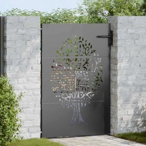 VidaXL Porte de Jardin, Portail de Jardin 85x75 cm Design Arbre en Acier Corten