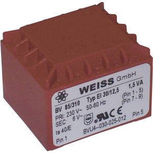 Weiss Elektrotechnik Transformateur pour circuits imprimés 85/311 1 x 230 V 1 x 9 V/AC 1.50 VA 167 mA 1 pc(s)