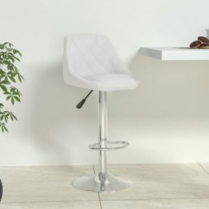 VidaXL Tabouret de bar Similicuir Blanc Blanc