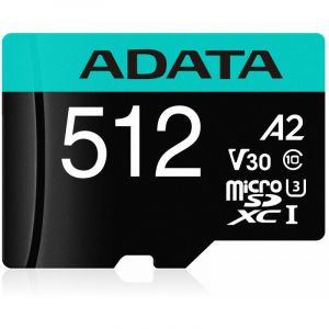 Image de Adata Premier Pro - 512 Go - MicroSDXC - Classe 10 - 100 Mo/s - 80 Mo/s - Class 3 (U3) (AUSDX512GUI3V30SA2-RA1)