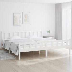 Image de VidaXL Cadre de lit Blanc Bois massif 160x200 cm 810690