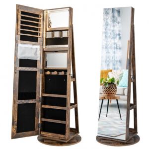 Armoire à bijoux Coast - MDF - Miroir & Led inclus - 54,5 cm x 161 cm - Vintage