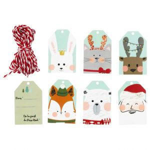 CTOP Étiquette de noël 4,5 x 7 cm 12 pcs