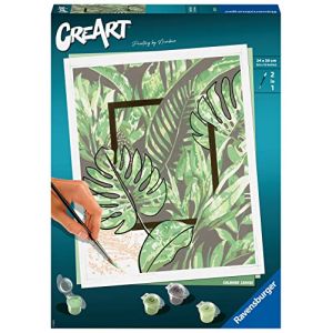 Image de Ravensburger CreArt 24x30 cm– Calming Leaves – Loisir créatif – Peinture par numéros – Activité détente et créative Adulte – Dès 12 Ans – 20272 – Version française