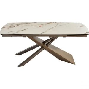 Table de repas Cobalt Blanc et Taupe