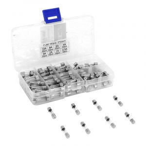 1Tek Tools Bo&icirc;te de 160 fusibles rond en verre panache P2R