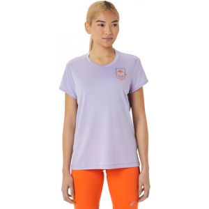 Asics Fujitrail Logo SS Top Women, violet M T-shirts course à pied