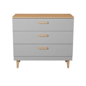 SANS Commode 3 tiroirs Denver - Gris