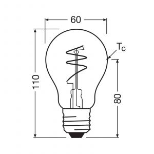 Osram Vintage 1906 Classic is a warm white, dimmable piston-shaped led bulb with a spiral filament. It offers 4.6 W for 470 lm, E27 socket,