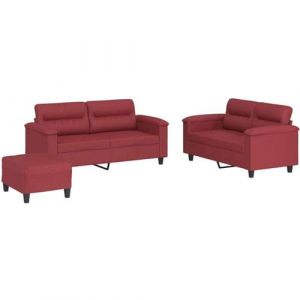 VidaXL Canape droit 2 places en simili-cuir rouge 70 x 170 x 80 cm