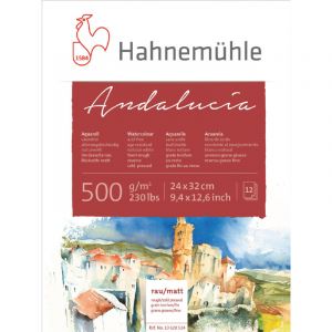 Hahnemühle Bloc aquarelle Andalucia 500 - 12 feuilles - 500g/m², 30x40cm