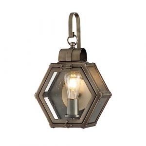 Elstead Lighting - Lampe murale Quintatesse Heath E27 60W IP44 Aluminium, Bronze Brothers Verre transparent l: 12,5 cm h: 41,8 cm b: 26,7 cm Dimmable