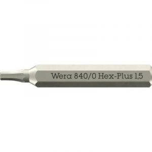 Wera 05058110001 840/0 Embouts Micro Hex-Plus pour vis à six pans creux, 1.5 x 30 mm