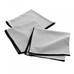 Image de Lot de 3 serviettes coton recyclé Mistraline Gris chiné