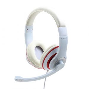 Gembird MHS-03-WTRD écouteur/casque Avec fil Arceau Appels/Musique Rouge, Blanc