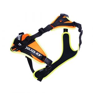 Julius-K9, Harnais JK9 Mantrailing, Taille: L-XL, UV Orange Avec Bordure Néon