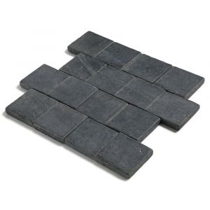 Pav&eacute; pierre naturelle Ardoise Gris Noir 15x15 cm Ep.3 cm (au m&sup2;)