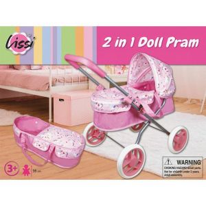 WDK Partner Lissi Kinder Puppenwagen mit Zubehör pink