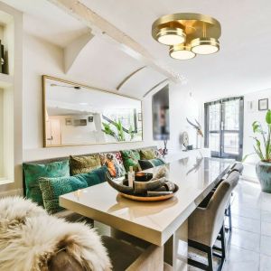 Trio Lighting Plafonnier LED Franklin à 3 lampes laiton mat