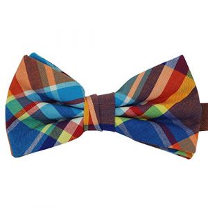 Ecravate - Noeud papillon style Madras typique multicolore. Ruban à revers