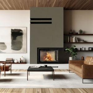Azura home design Insert cheminée FLOKI 8Kw vitre à droite
