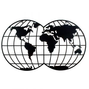 No Name Autre d&eacute;coration murale BY SIGRIS Ornement mural Carte Du Monde SG24029 Le Noir